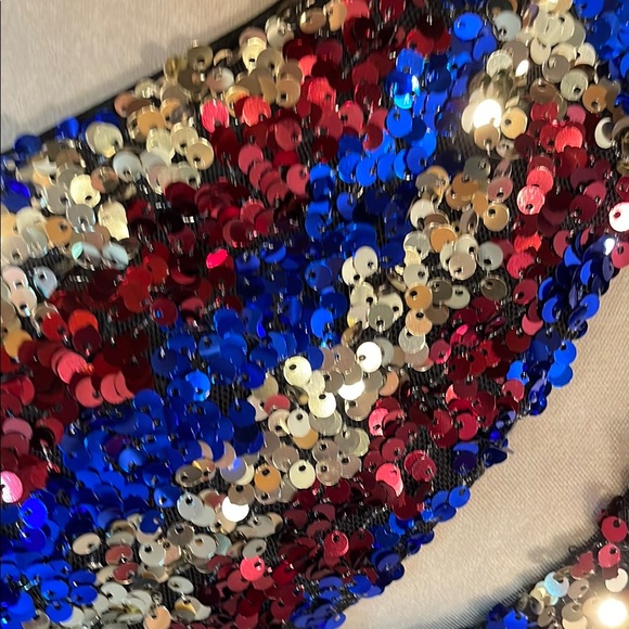 Glamorous One-Shoulder Sequin Dress - Blue and Red - Picture 12 of 12